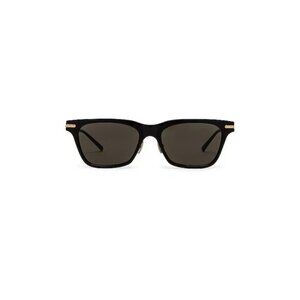 Linda Farrow Mae Sunglasses in Black & Light Gold